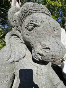 Antique Lava Stone Nandi On Base - Image 7
