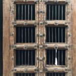 Old Door Cabinet-Iron Bars