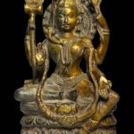 Brass Inseparable Ardhanarishvara Atop Lotus Base