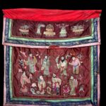 Old Chinese Embroidered Altar Cloth Eight Immortals