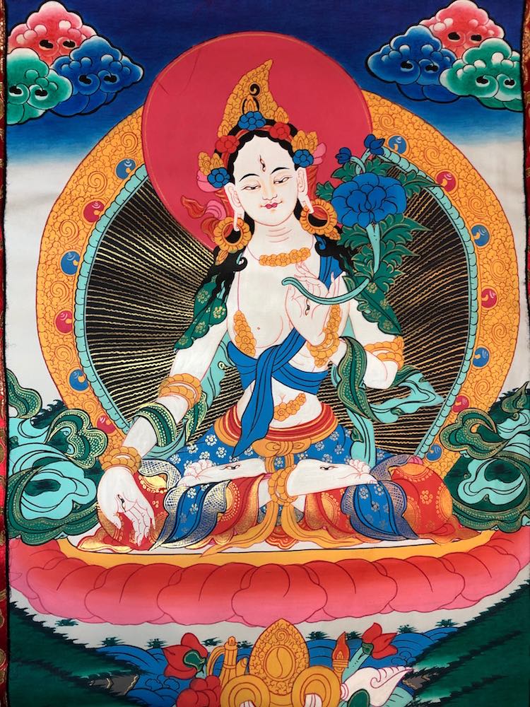 Thangka - White Tara L. (E) | Thangka large E, Asian Art Imports