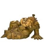 Vintage Ganesha Gray Hibiscus Wood