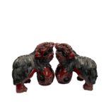 Lacquer Foo Dog / Guardian Lion Pair