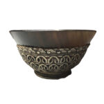 Tibetan Black Bone Silver Buddhism Offering Cup
