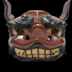 Vintage Japanese Koma-Inu Foo Dog Lacquer Mask