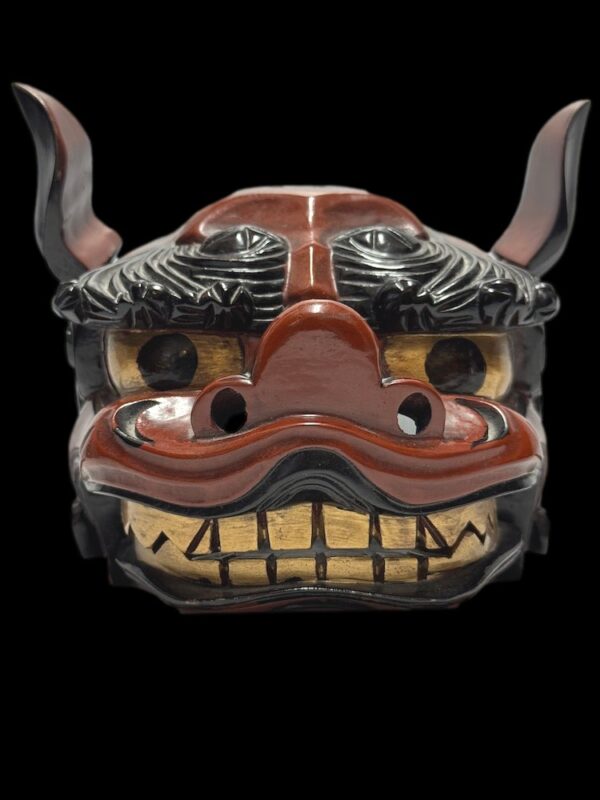 Vintage Japanese Koma-Inu Foo Dog Lacquer Mask - Image 1