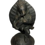 Old Black Brass Ganesh Leaf