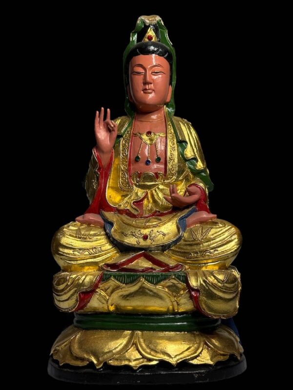 Old Hand Carved Guanyin Camphor Wood - Image 1