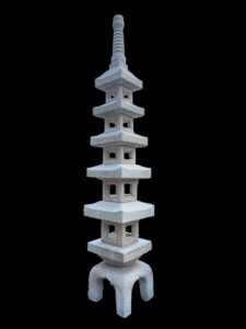 Over 12' Tall Six Tier Pagoda Granite Lantern - Image 2