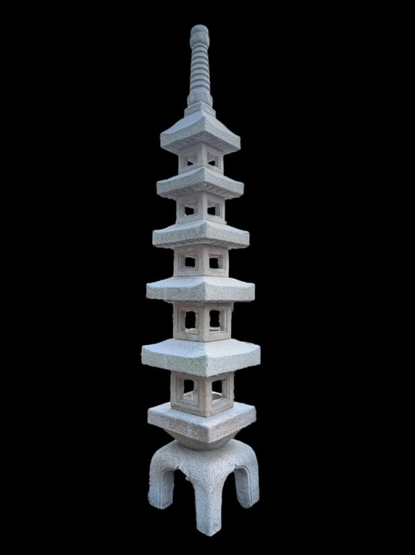 Over 12' Tall Six Tier Pagoda Granite Lantern - Image 2
