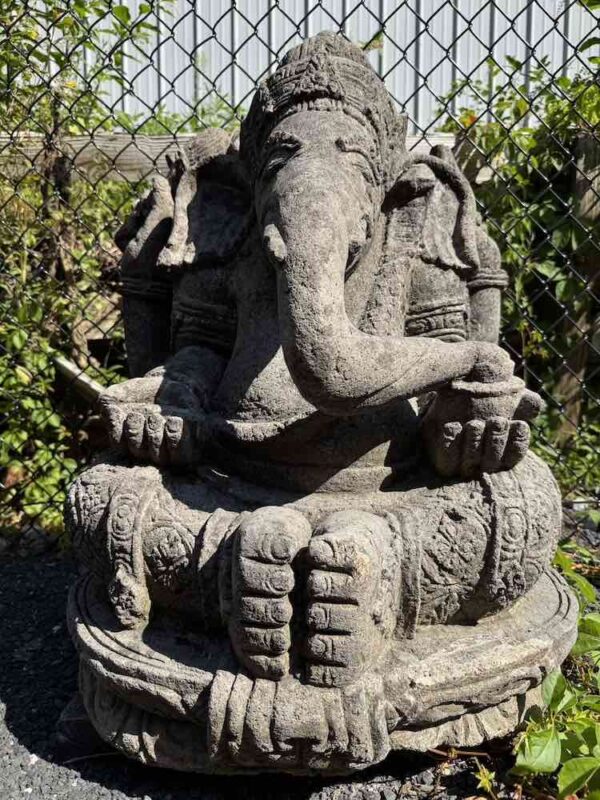 Antique Hindu Temple Lava Stone Ganesha - Image 2