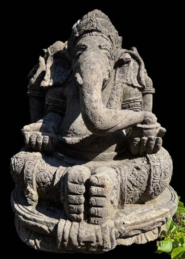 Antique Hindu Temple Lava Stone Ganesha - Image 1