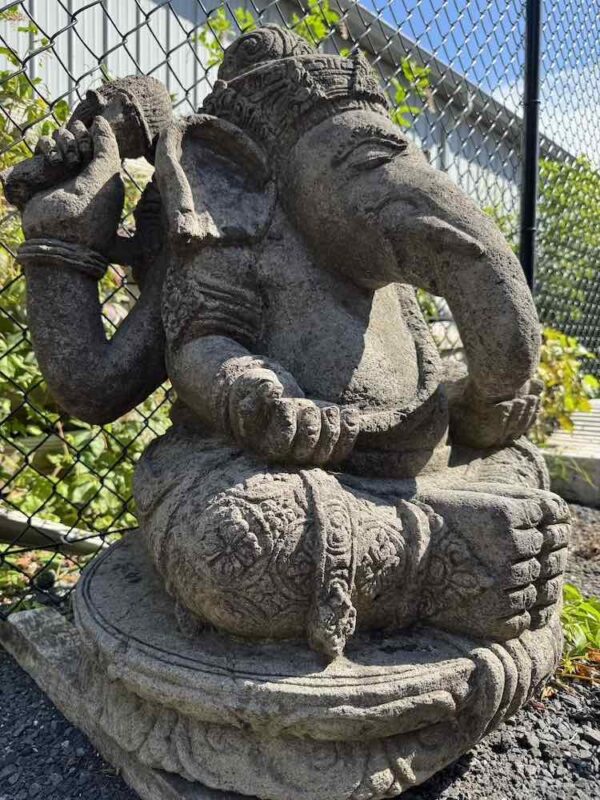 Antique Hindu Temple Lava Stone Ganesha - Image 3