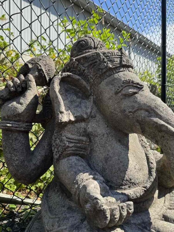Antique Hindu Temple Lava Stone Ganesha - Image 5