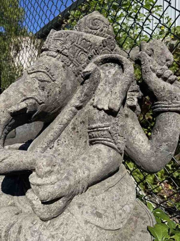 Antique Hindu Temple Lava Stone Ganesha - Image 6