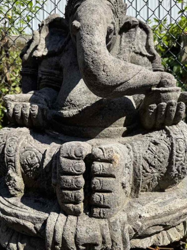 Antique Hindu Temple Lava Stone Ganesha - Image 7