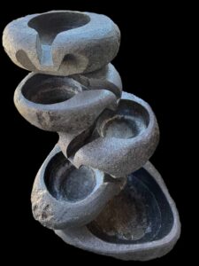 Five Basin Basalt River Boulder Fountain