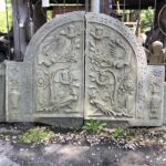 Antique Chinese Stone Carving Wall Gate Pair
