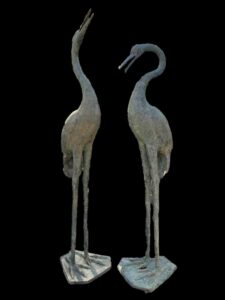 Brass Crane Large Pair