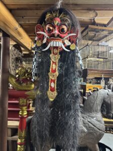Hand Carved High Quality Rangda Dance Mask Hair Black - Image 2