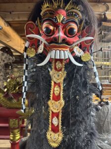 Hand Carved High Quality Rangda Dance Mask Hair Black
