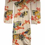 Vintage Chrysanthemum Fan Wedding Kimono