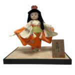 Ichimatsu Ningyo Japanese doll - Orange White Kimono