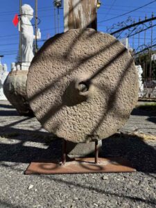 Antique Indian Stone Grinder On Stand - Image 2