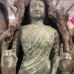 Lost Wax Gautama Buddha Stand In Wood