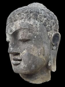 Old Temple Buddha Head Lava Stone - Image 4