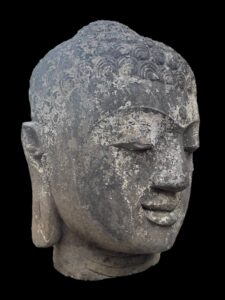 Old Temple Buddha Head Lava Stone - Image 3