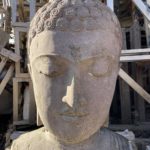 45" Tall Lava Buddha Head