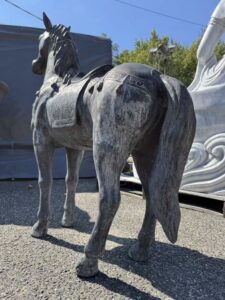 Old Javanese Brass Standing Black Horse - Image 5