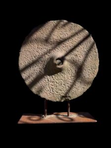 Antique Indian Stone Grinder On Stand