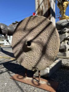 Antique Indian Stone Grinder On Stand - Image 4