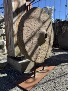 Antique Indian Stone Grinder On Stand - Image 3