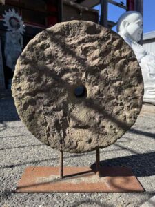 Antique Indian Stone Grinder On Stand - Image 5