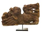 Antique Chinese Corbel Bracket - Foo Dog On Stand