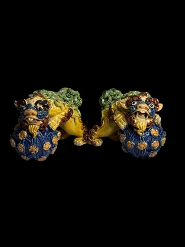 Vintage Porcelain Foo Dog Miniature Figurines - Image 1