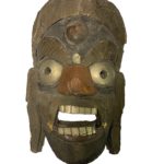 Old Mahakala Wood Mask With Copper