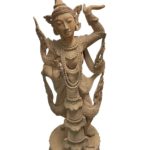 Antique Hand Carved Teak Wood Burmese Angel