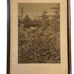 Antique Japanese Embroidered Piceture - Temple