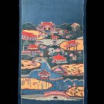 Old Bingata Wall Hanging Scroll Japan