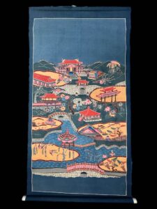 Old Bingata Wall Hanging Scroll Japan