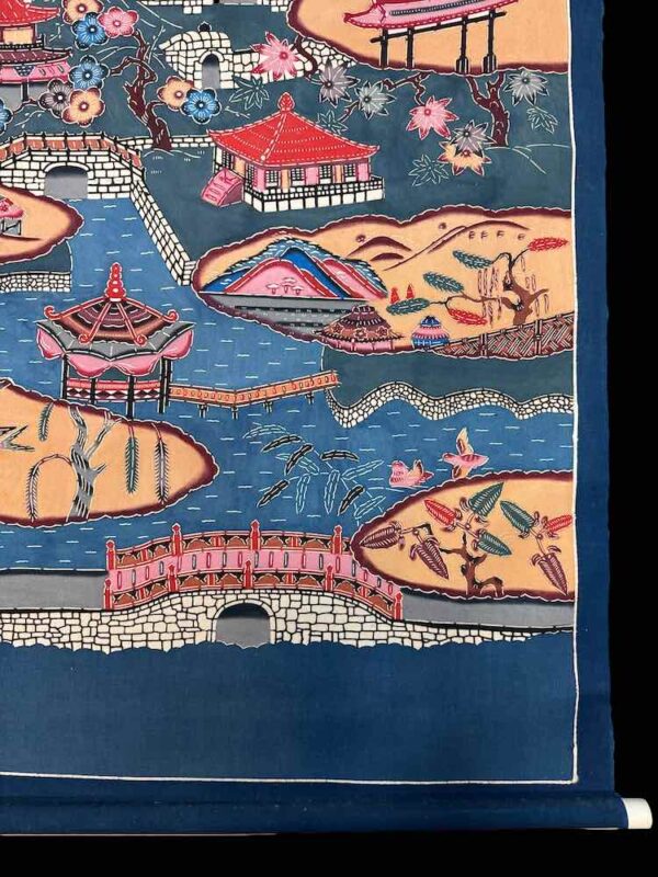 Old Bingata Wall Hanging Scroll Japan - Image 5