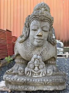 Antique Javanese Hindu Temple Kamadhenu Lava Stone Sculpture - Image 3