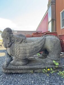 Antique Javanese Hindu Temple Kamadhenu Lava Stone Sculpture - Image 5
