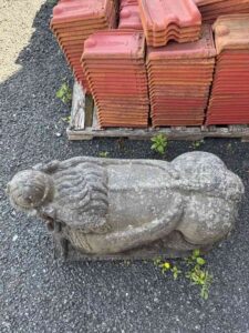 Antique Javanese Hindu Temple Kamadhenu Lava Stone Sculpture - Image 6