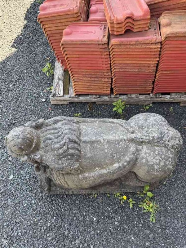 Antique Javanese Hindu Temple Kamadhenu Lava Stone Sculpture - Image 6