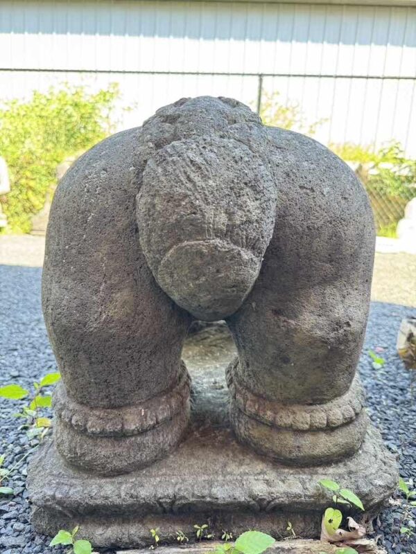 Antique Javanese Hindu Temple Kamadhenu Lava Stone Sculpture - Image 7